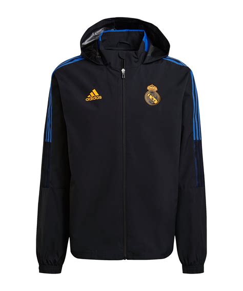 adidas real madrid jacke schwarzer streifen|Schwarz .